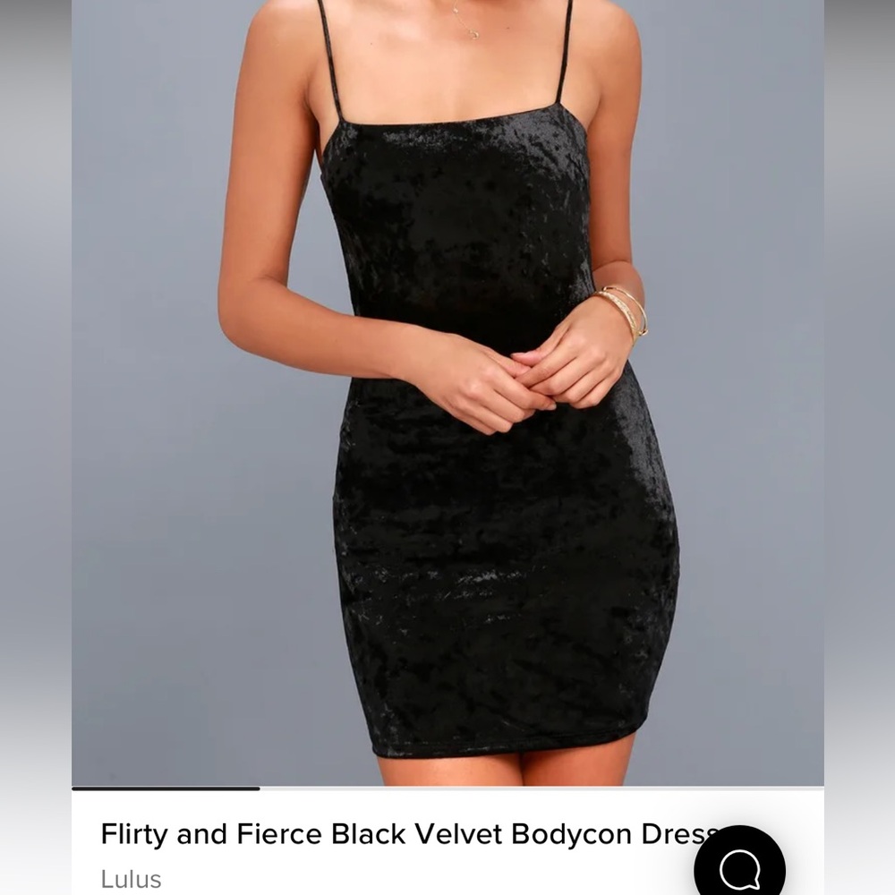 Lulus black velvet mini dress size medium